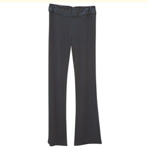 Black Flare Leg Knit Pants